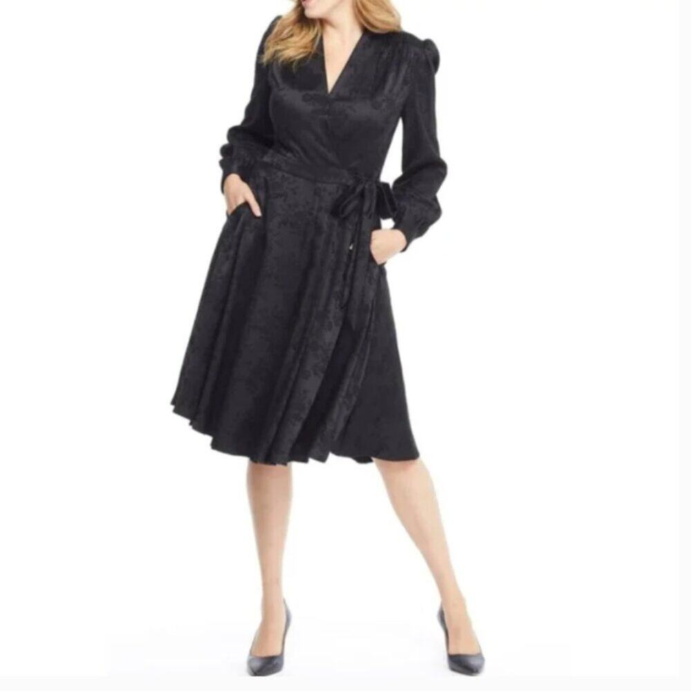 Gal Meets Glam NWT Ivy Bouquet Jacquard Wrap Dress Size 4 - Picture 2 of 10